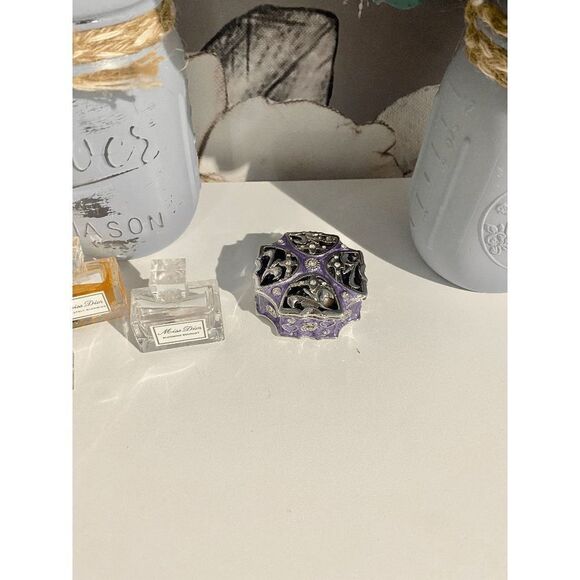 Taylor Avedon Vintage Purple Jewelry / Trinket Box - Picture 3 of 6
